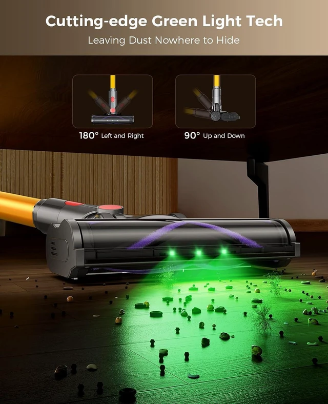 Alt view image 4 of 7 - Cordless Vacuum Cleaner, 500W 45KPA Stick Vacuum Cleaners for Home