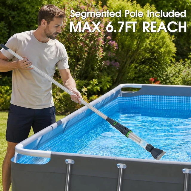 Alt view image 5 of 7 - Rechargeable Pool & Spa Hot Tub Vacuum Cleaner - Dual Mode & Magnetic Drive System, 25µm Ultra Fine Mesh Filters for Hot Tub, Small Above Ground Pools - 70 Mins