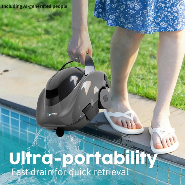 Alt view image 4 of 7 - Cordless Robotic Pool Cleaner, Gray