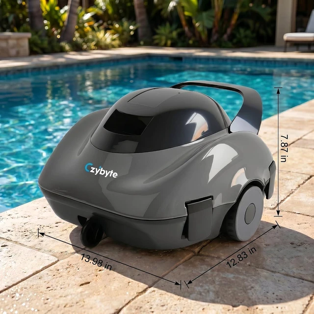 Alt view image 6 of 7 - Cordless Robotic Pool Cleaner, Gray