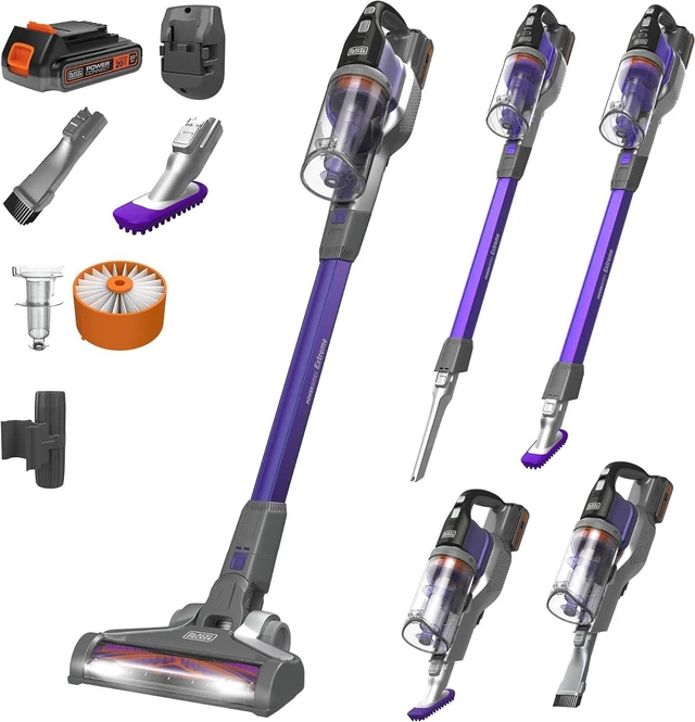 Main image of BLACK+DECKER Pet Hair Vacuum, Cordless Vacuum Cleaner Pet Hair, Up to 55 Minutes of Runtime, Interchangeable Floorhead, Maximum Suction, Multi-Surface, Light Weight, Powerseries Extreme (BSV2020P)