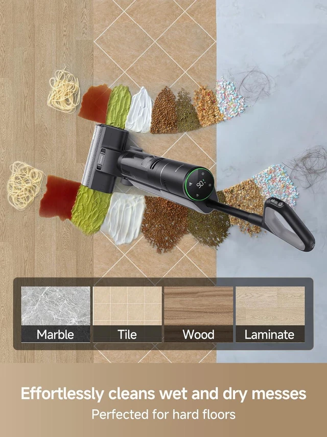 Alt view image 3 of 7 - DREAME H12 PRO Vacuum Mop, Wet Dry Vacuum Cleaner for Hard Floor, Vacuum and Mop at The Same Time for Wet & Dry Messes, Auto Self-Cleaning, Edge to Edge Cleaning with Hot Air Drying
