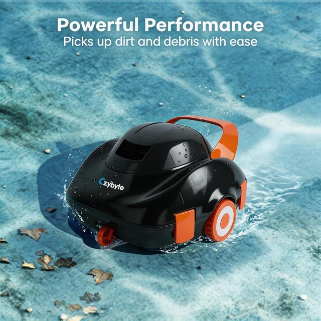 Alt view image 2 of 7 - Cordless Robotic Pool Cleaner, Dark Orange