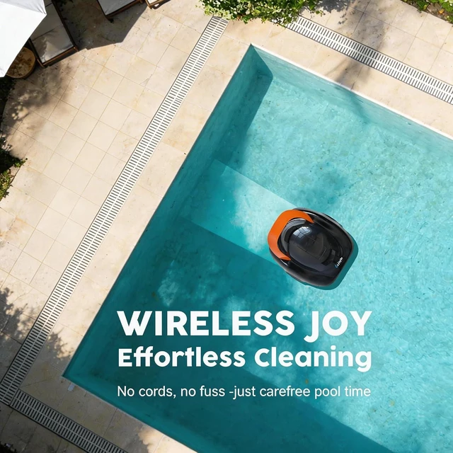 Alt view image 3 of 7 - Cordless Robotic Pool Cleaner, Dark Orange