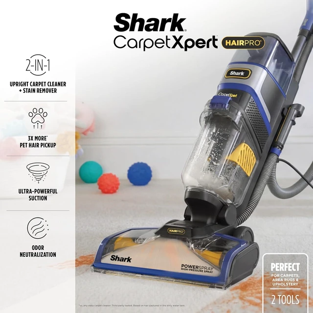 Alt view image 2 of 7 - Shark CarpetXpert HairPro Carpet & Built-in Stain Cleaner, 2 Tools EX251BRN