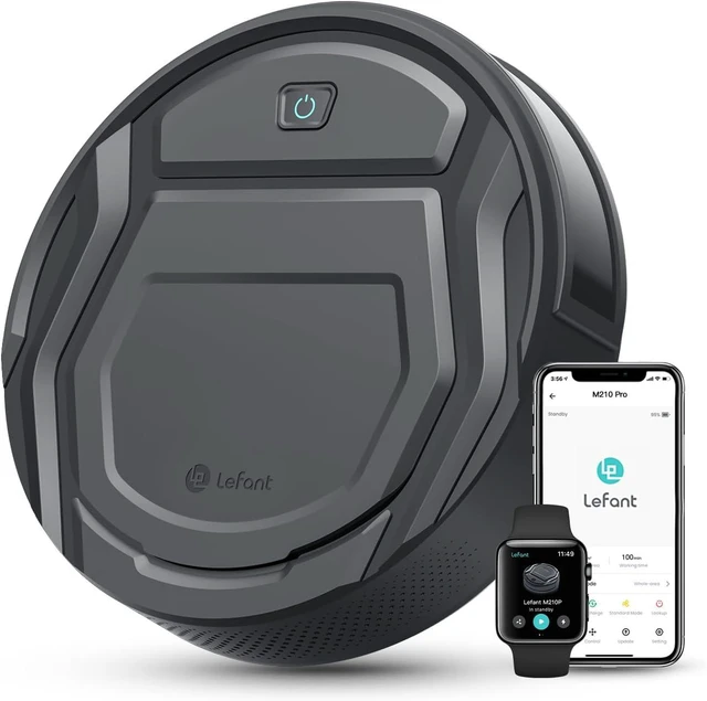 Main image of Lefant M210P Robot Vacuum Cleaner, 4000pa Suction, 200 Mins Runtime, Super Thin, Quiet, Self-Charging, Ideal for Pet Owners, Multi Surface Cleaning, APP/WiFi/Alexa Control, Gray