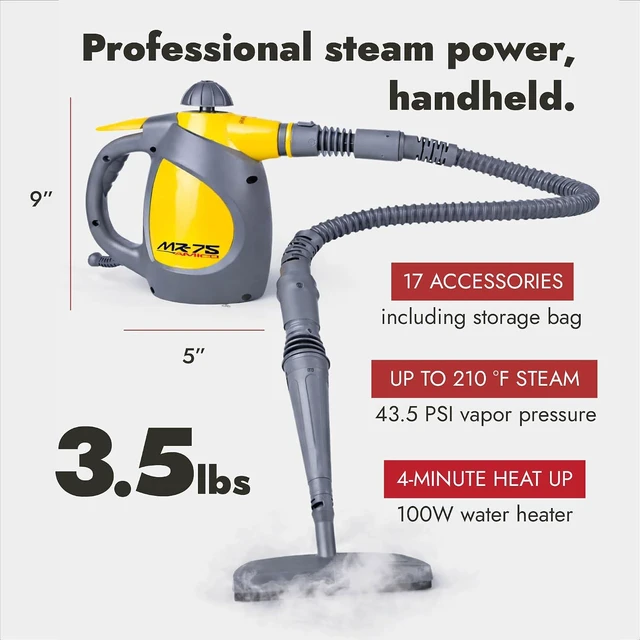 Alt view image 4 of 7 - Vapamore MR-75 Amico Handheld Steam Cleaner for Bed Bugs, Auto & Grout