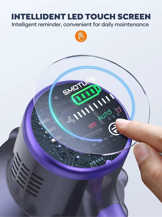 Alt view image 5 of 7 - Cordless Vacuum Cleaner, 2 Batteries 110 Mins Runtime Vacuum Cleaners for Home, 45KPA 550W Stick Vacuum with Brushless Motor, Automatically Adjust Suction, Handheld Vacuum for Pet Hair/Carpet/Floor