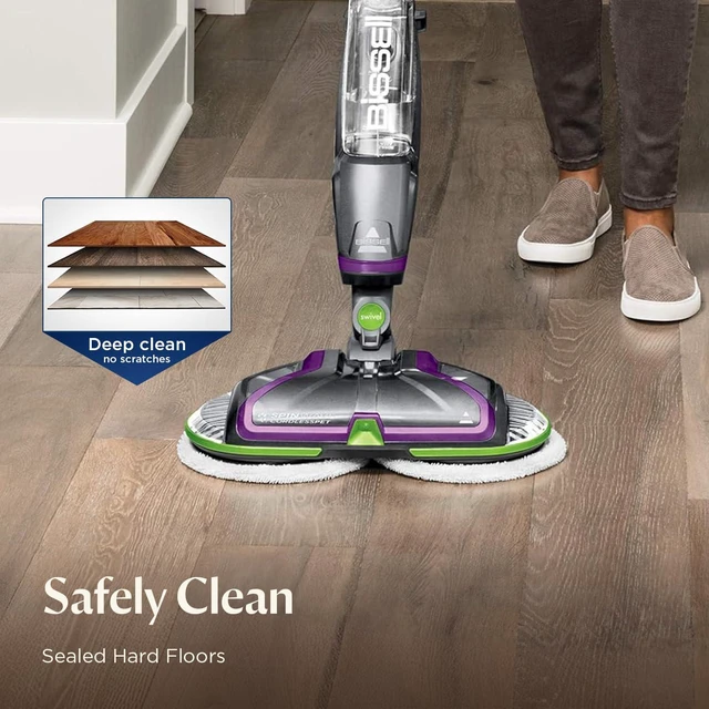 Alt view image 5 of 7 - BISSELL Spinwave Cordless Pet Spin Mop, 18V Hard Floor Cleaner, 23157
