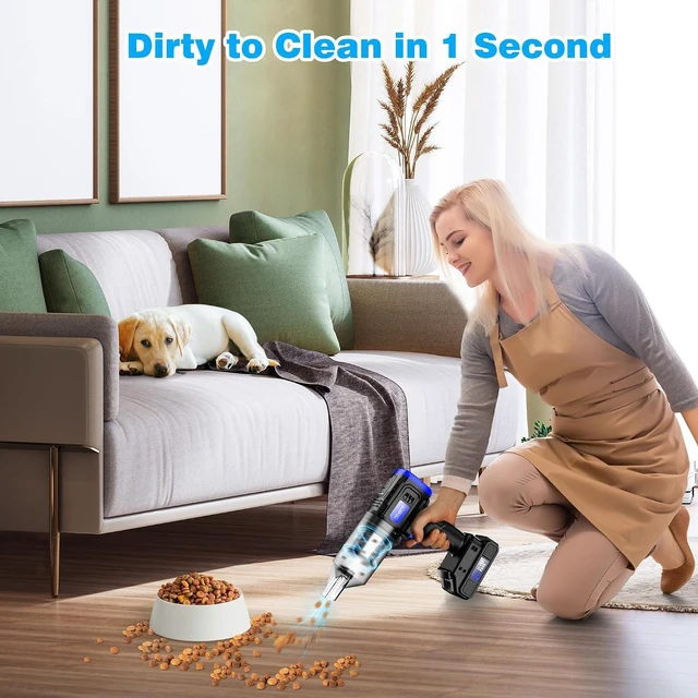 Alt view image 7 of 7 - Car Vacuum Cordless, 35000PA Strong Suction Handheld Vacuum with 2 Detachable Batteries, 60Min Runtime Portable Vacuum Cleaner for Car Detailing, Pet Hair, Home Couch & Office, 350ML XL Dust Cup