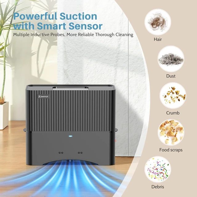 Alt view image 5 of 7 - Touchless Vacuum Automatic Dustpan, 20Kpa Suction, Compact Baggless Design