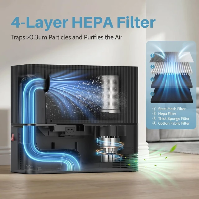 Alt view image 6 of 7 - Touchless Vacuum Automatic Dustpan, 20Kpa Suction, Compact Baggless Design
