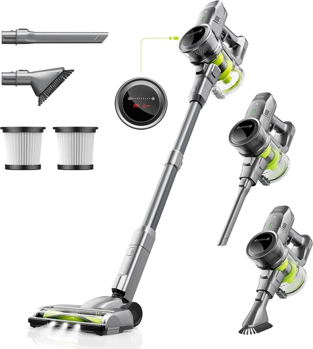 Main image of kalado Cordless Vacuum Cleaner 250w, 26000pa Stick Vacuum Cleaner, LED Display Screen, Detachable Battery, Suitable for Hard Floors, Carpets, Pet Hair
