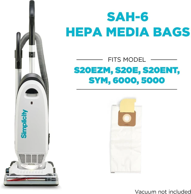 Alt view image 5 of 6 - Simplicity Vacuum Bags Type A, SAH-6 Hepa Vacuum Replacement Bags, 6-Pack