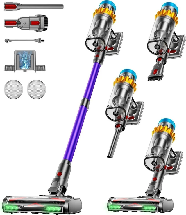 Main image of Cordless Vacuum Cleaner, 650W 55KPA 75Min Powerful Vacuum Cleaners for Home, Self-Standing Stick Vacuum Cordless Rechargeable/ Anti-Tangle/OLED Screen/1.8L Cup for Home Pet Hair/Carpet/Hardwood Floor