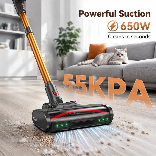 Alt view image 2 of 7 - TechRise Cordless Vacuum Cleaner 650W 55KPa 70-Mins with LED Headlight