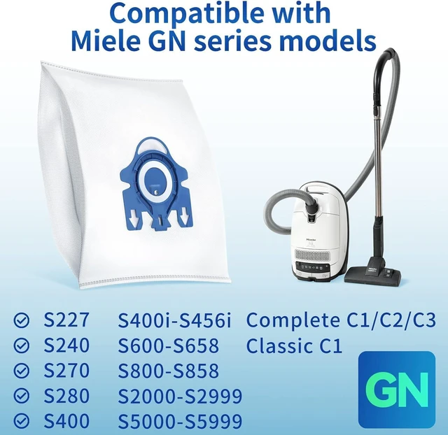 Alt view image 4 of 7 - Rowhalf 12 Pack 3D Airclean Dust Bags for Miele GN C1 C2 C3 S2 S5 S8 Vacuum