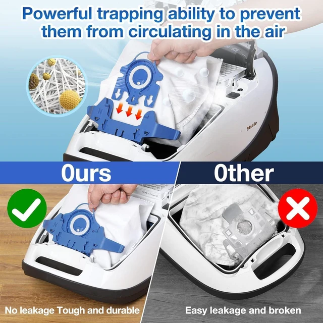 Alt view image 6 of 7 - Rowhalf 12 Pack 3D Airclean Dust Bags for Miele GN C1 C2 C3 S2 S5 S8 Vacuum
