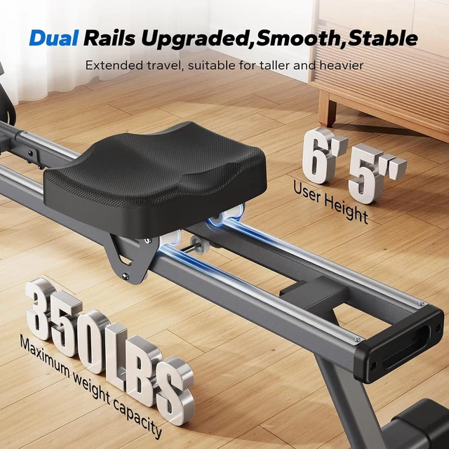 Alt view image 3 of 7 - Merach Q1S Magnetic Rowing Machine Indoor, Dual Slide Rail, Quiet & Smooth