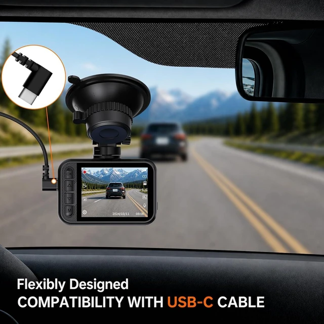 Alt view image 7 of 7 - Dash Cam Front and Rear for Cars, 2.5K+1080P Dual Camera with 2" Screen