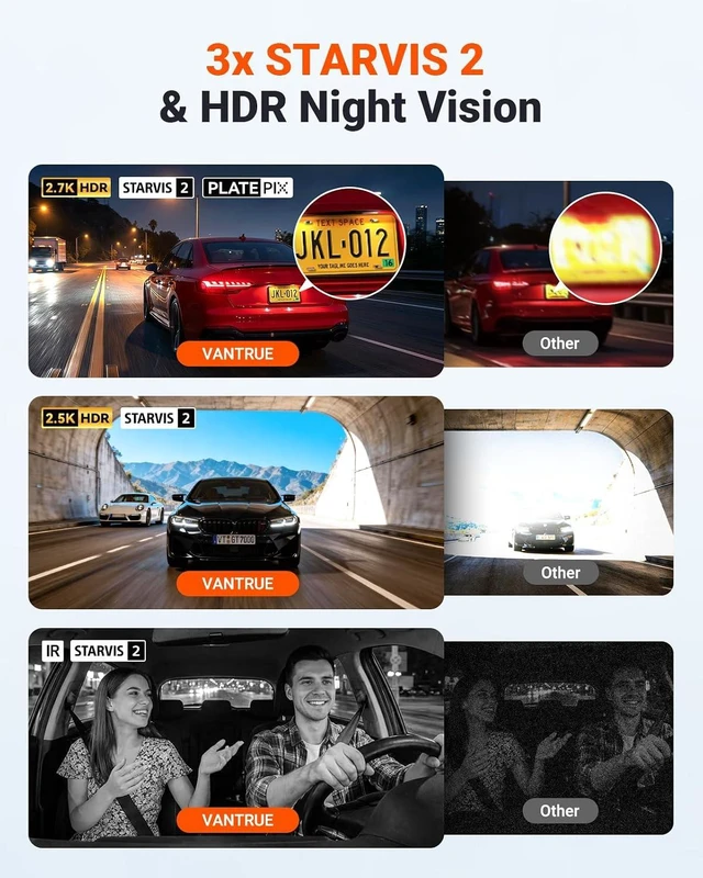 Alt view image 4 of 7 - Vantrue N4S 2.7K 3 Channel Dash Cam, Triple STARVIS 2 Night Vision