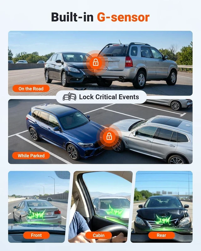 Alt view image 6 of 7 - Vantrue N4S 2.7K 3 Channel Dash Cam, Triple STARVIS 2 Night Vision