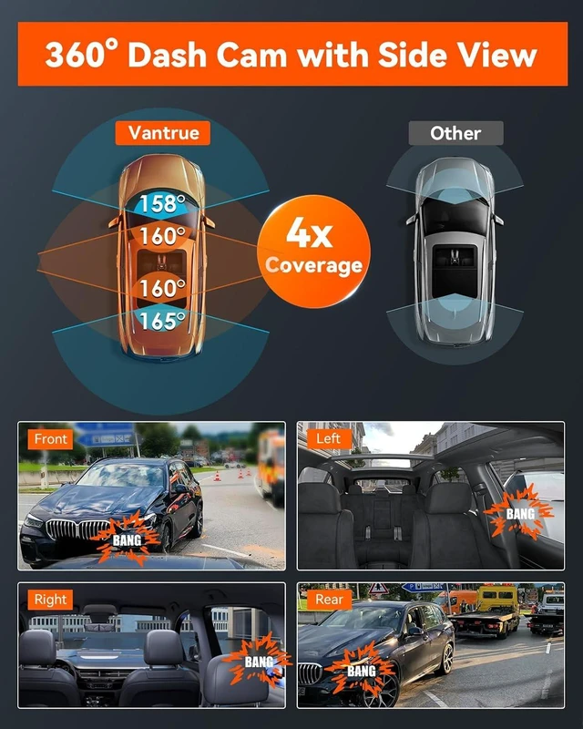 Alt view image 4 of 7 - Vantrue N5 4 Channel WiFi 360° All Sides Dash Cam