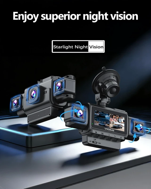 Alt view image 2 of 7 - 4CH Dash Cam, mmWave Radar Parking Guard,360° Full Coverage