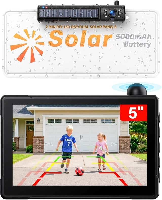 Main image of Solar Wireless Backup Camera with 1080P Monitor 2 Min Easy Install