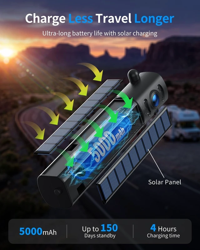 Alt view image 6 of 7 - Solar Wireless Backup Camera with 1080P Monitor 2 Min Easy Install