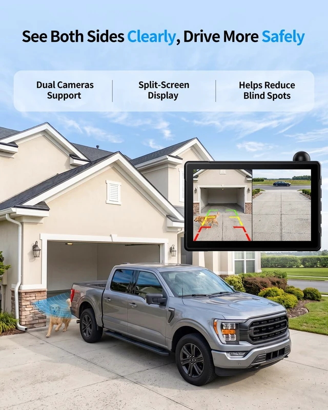 Alt view image 7 of 7 - Solar Wireless Backup Camera with 1080P Monitor 2 Min Easy Install
