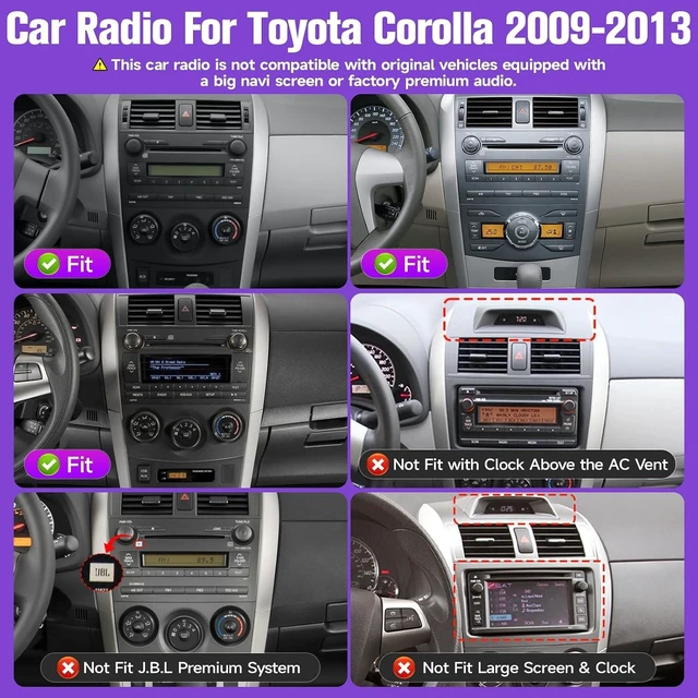 Alt view image 3 of 7 - Leadfan 64G Car Radio for Toyota Corolla 2009 2010 2011 2012 2013, 9inch Screen for Corolla Stereo with Carplay Android Auto GPS Backup Camera