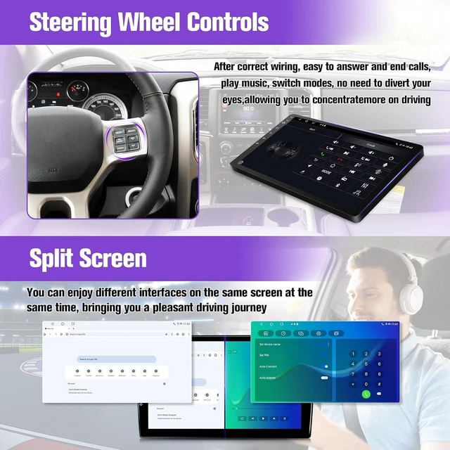 Alt view image 7 of 7 - Leadfan 64G Car Radio for Toyota Corolla 2009 2010 2011 2012 2013, 9inch Screen for Corolla Stereo with Carplay Android Auto GPS Backup Camera
