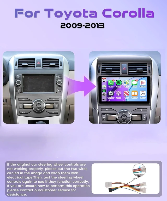 Alt view image 2 of 7 - Rimoody 4G+64G Car Radio for Toyota Corolla 2009 2010 2011 2012 2013