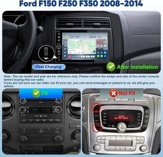 Alt view image 2 of 7 - 8 Core 6G+64G Car Radio Stereo for Ford F150 2004-2008, F250 F350 2006-2014