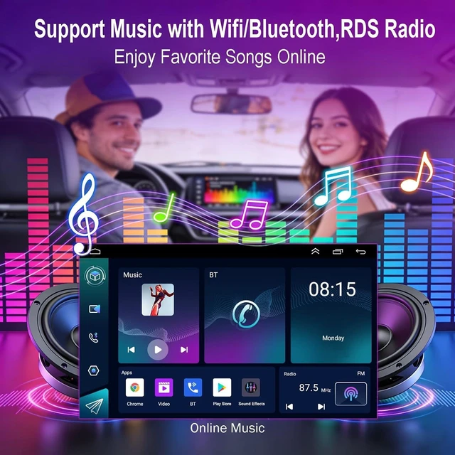 Alt view image 6 of 7 - 9in 2-Din Car Stereo for Kia Forte 2013-2018w/Wifi/Bluetooth/GPS Navigation/FM/Music/SWC/IPS Touchscreen Radio Player with Carplay Android Auto +Free Backup Camera for Base Trim