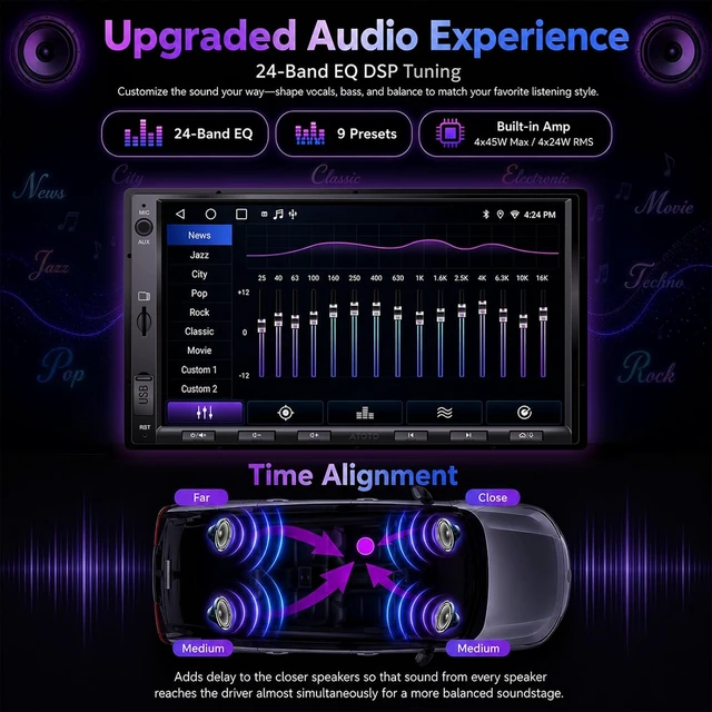 Alt view image 5 of 7 - ATOTO A5L 7" Android Double DIN Car Stereo, Wireless CarPlay & Android Auto