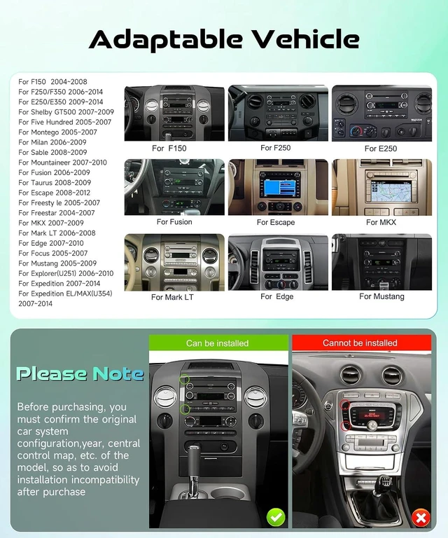 Alt view image 2 of 7 - Android15 Car Radio for Ford F150 F250 F350 Fusion Edge Explorer Expedition