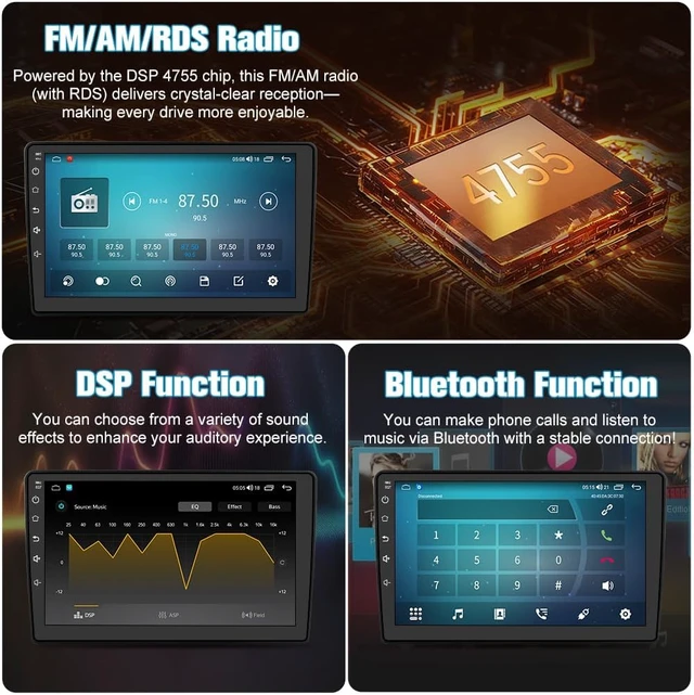 Alt view image 6 of 7 - Car Radio for Ford F150 Radio, 2009 2010 2011 2012 for F150 Android Car Stereo with 9 Inch Screen, Carplay, Touch Screen, Backup Camera, DSP, 2G RAM, 64G ROM Manual AC (Low-end Model)