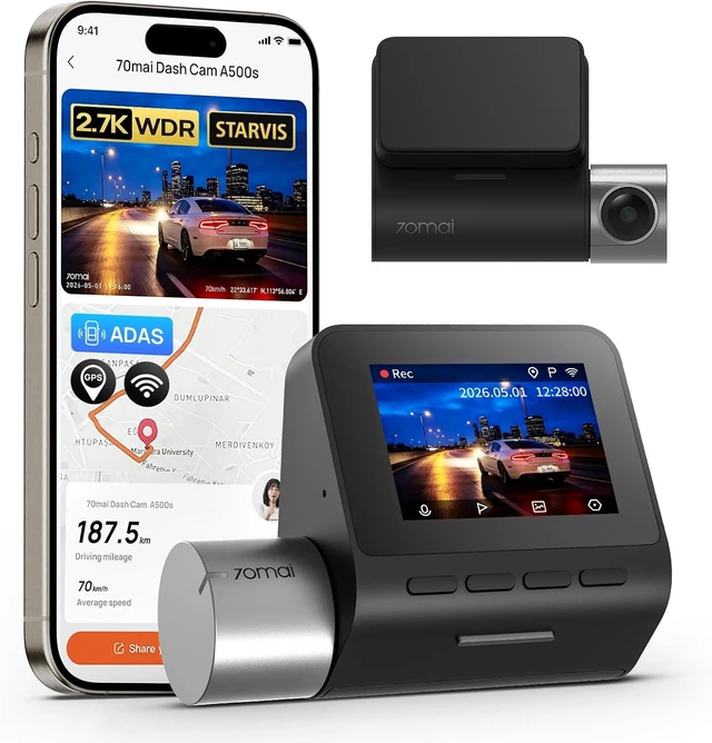Main image of 70mai 2.7K Dash Cam Front, Sony IMX335, Night Vision,WiFi GPS, ADAS