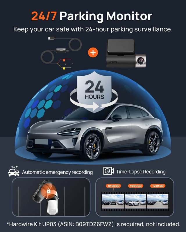 Alt view image 6 of 7 - 70mai 2.7K Dash Cam Front, Sony IMX335, Night Vision,WiFi GPS, ADAS