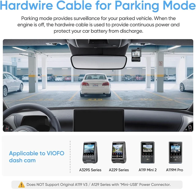 Alt view image 2 of 7 - VIOFO HK4 Hardwire Kit with 8pcs Full Set Circuit Fuse Tap, Type-C Port, for A329 series/A229 series/A119Mini2/A139Pro/WM1/T130 Dash Cam