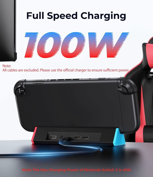 Alt view image 4 of 6 - SIWIQU for Nintendo Switch 2 Dock, Portable Switch 2 TV Docking Station