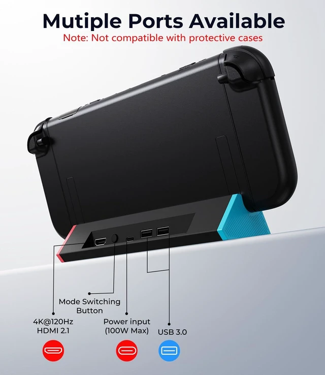 Alt view image 6 of 6 - SIWIQU for Nintendo Switch 2 Dock, Portable Switch 2 TV Docking Station