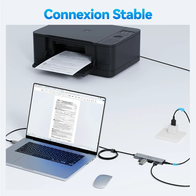 Alt view image 7 of 7 - USB HUB 3.2, TSUPY USB 3.0 HUB 10Gbps USB 3.2 Gen 2 USB HUB with 4 Multi USB Ports, 4FT Extended Cable HUB for MacBook Air/Pro,Laptop,PC and More