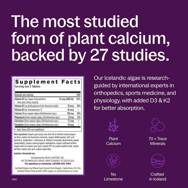 Alt view image 3 of 7 - New Chapter Bone Strength Take Care Supplement, 120 Slim Tablets