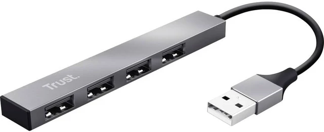 Alt view image 4 of 7 - Trust Halyx 4 Port Mini USB Hub for PC Laptop Mac, Silver