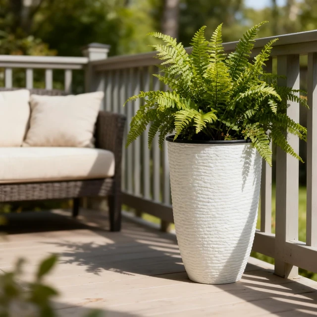 Alt view image 4 of 7 - Worth 21" H White Tall Planters with Inside Pots, 2-Pack Large Plant Pots