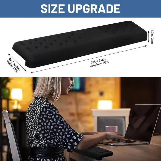 Alt view image 3 of 6 - Memory Foam Desk Arm Rest Pad for Forearms, Ergonomic Elbow Wrist Rest