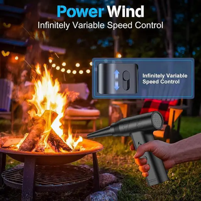 Alt view image 4 of 6 - Compressed Air Duster-200000RPM Power Cordless Air Blower, Rechargeable Electric Air Duster Cleaner (Black)